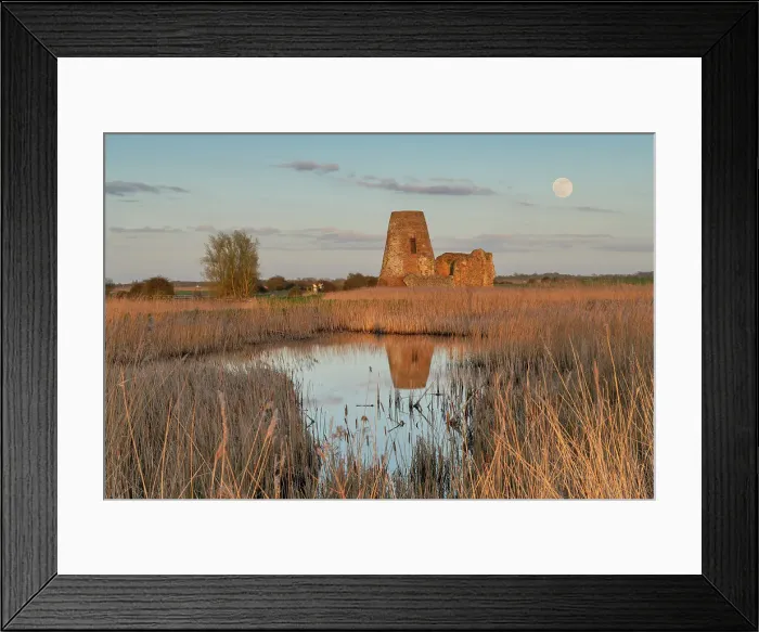 Framed Print : Full Moon over St. Benet's Abbey, Norfolk Broads National Park, Norfolk, England Framed Print : Full Moon over St. Benet's Abbey, Norfolk Broads National Park, Norfolk, England