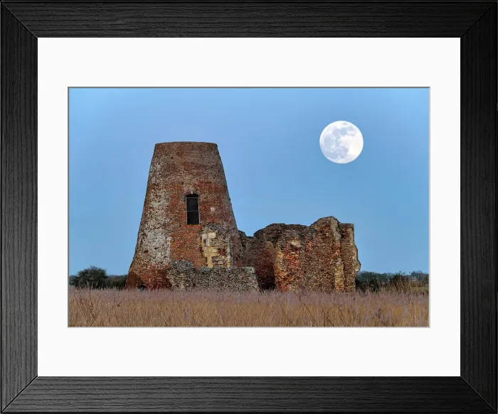 Framed Print : Full Moon over St. Benet's Abbey, Norfolk Broads National Park, Norfolk, England Framed Print : Full Moon over St. Benet's Abbey, Norfolk Broads National Park, Norfolk, England