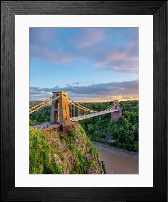 Framed Print : Clifton Suspension Bridge at sunset, Bristol, England, United Kingdom Framed Print : Clifton Suspension Bridge at sunset, Bristol, England, United Kingdom