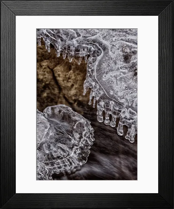 Framed Print : Ice details along Potts Creek in winter in Muskoka, Ontario, Canada Framed Print : Ice details along Potts Creek in winter in Muskoka, Ontario, Canada