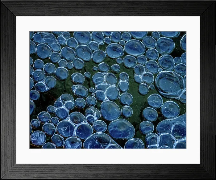 Framed Print : Abstract patterns in ice on frozen pond surface, Thornton, Ontario, Canada Framed Print : Abstract patterns in ice on frozen pond surface, Thornton, Ontario, Canada