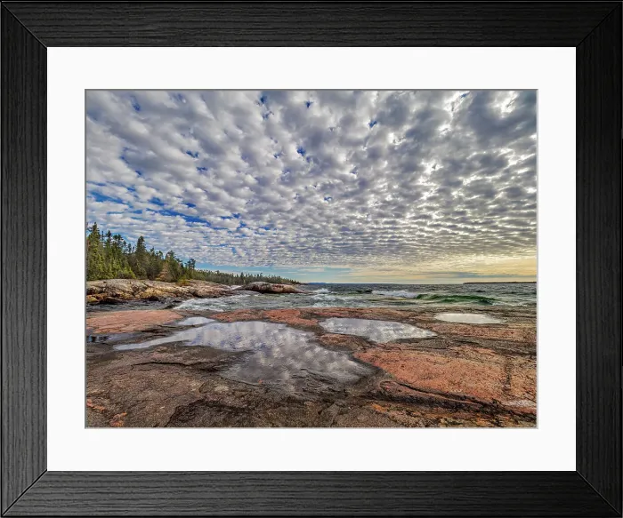 Framed Print : Altocumulus clouds over Lake Superior in Ontario's Lake Superior Provincial Park, Canada Framed Print : Altocumulus clouds over Lake Superior in Ontario's Lake Superior Provincial Park, Canada