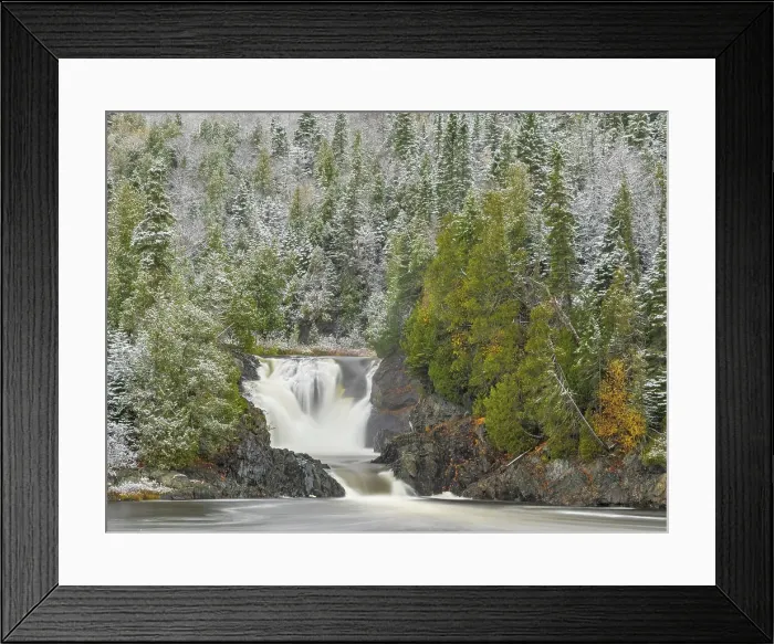 Framed Print : An early snowfall at Silver Falls on the Magpie River, Wawa, Ontario, Canada Framed Print : An early snowfall at Silver Falls on the Magpie River, Wawa, Ontario, Canada