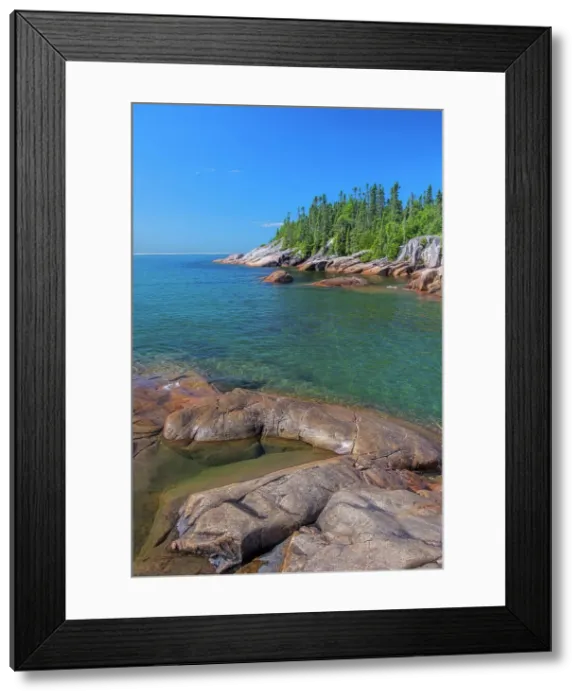 Framed Print : Minokona Harbour on Lake Superior at dusk, Ontario, Canada Framed Print : Minokona Harbour on Lake Superior at dusk, Ontario, Canada