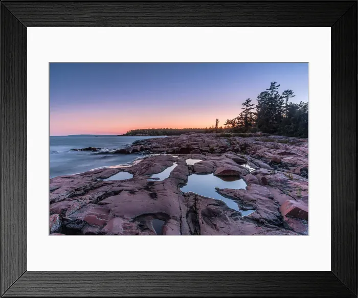 Framed Print : Red Rock Point on Georgian Bay at sunset, Killarney, Ontario, Canada Framed Print : Red Rock Point on Georgian Bay at sunset, Killarney, Ontario, Canada