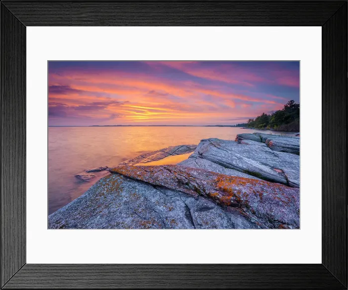 Framed Print : Sunset on Georgian Bay, Parry Sound, Ontario, Canada Framed Print : Sunset on Georgian Bay, Parry Sound, Ontario, Canada