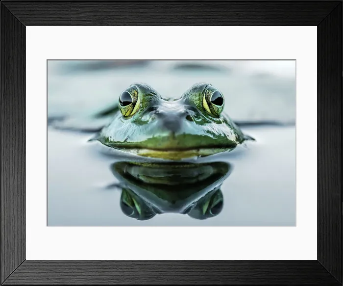 Framed Print : Bullfrog (Lithobates catesbeiana) in wetland on Horseshoe Lake, Parry Sound, Ontario, Canada Framed Print : Bullfrog (Lithobates catesbeiana) in wetland on Horseshoe Lake, Parry Sound, Ontario, Canada