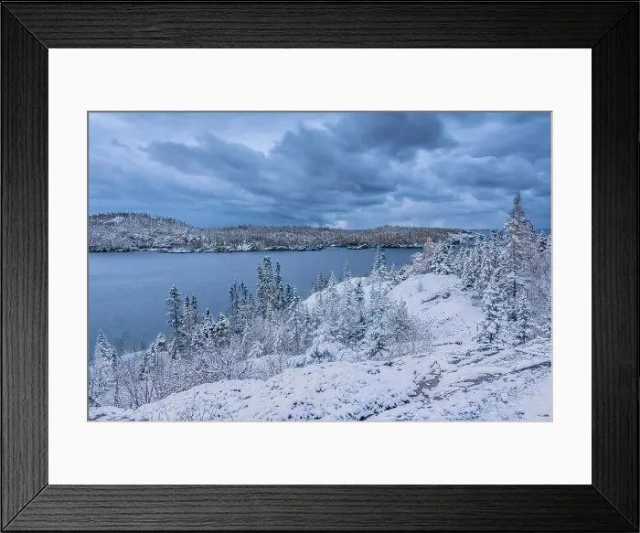 Framed Print : Early season snowfall on Lake Superior at Hattie Cove, Ontario, Canada Framed Print : Early season snowfall on Lake Superior at Hattie Cove, Ontario, Canada