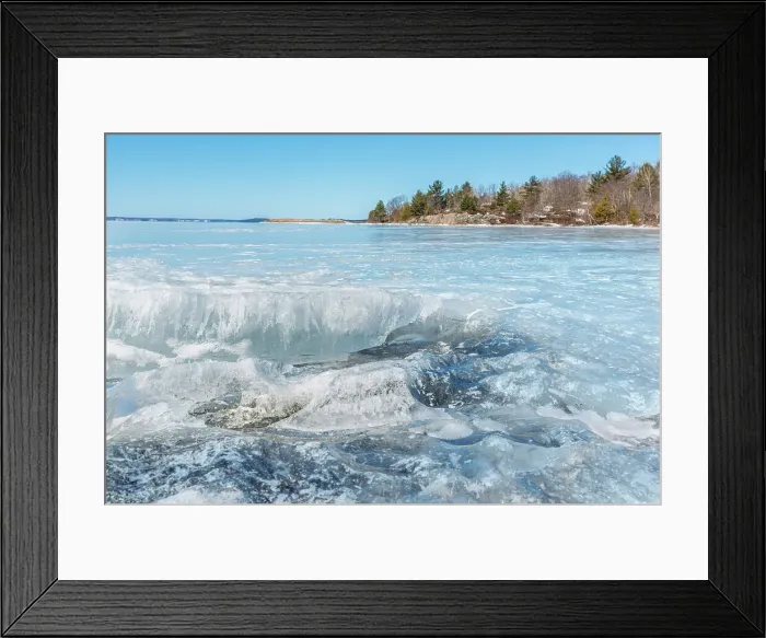 Framed Print : Ice breaking up on Georgian Bay, Parry Sound, Ontario, Canada