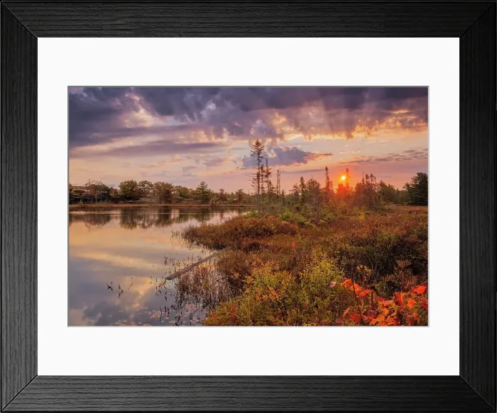 Framed Print : Sunrise at Highland Pond in the Torrance Barrens, Ontario, Canada Framed Print : Sunrise at Highland Pond in the Torrance Barrens, Ontario, Canada