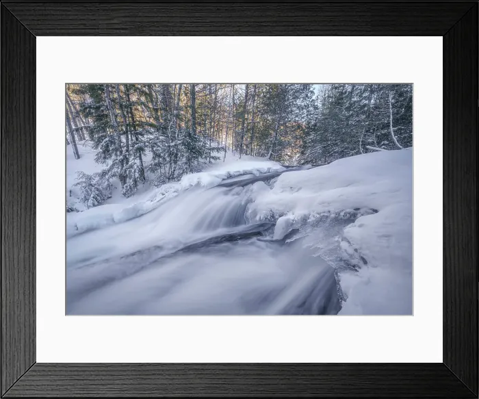 Framed Print : Hatchery Falls on the Skeleton River in winter, Rosseau, Ontario, Canada Framed Print : Hatchery Falls on the Skeleton River in winter, Rosseau, Ontario, Canada