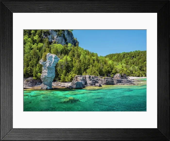 Framed Print : Flowerpot Island on the Niagara Escarpment on Georgian Bay in Fathom Five National Marine Park an Unesci World Biosphere, Ontario, Canada Framed Print : Flowerpot Island on the Niagara Escarpment on Georgian Bay in Fathom Five National Marine Park an Unesci World Biosphere, Ontario, Canada