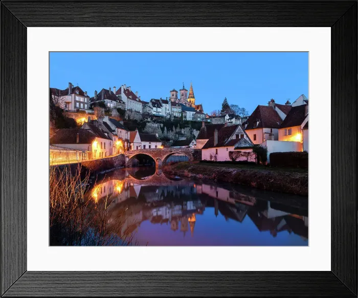Framed Print : Historic Part of Semur en Auxois, Cote D'Or, Burgundy, France