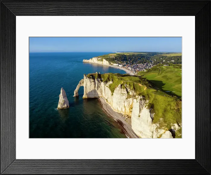 Framed Print : Aerial View of the Cliffs, ETRETAT Seine Maritime, Normany, France Framed Print : Aerial View of the Cliffs, ETRETAT Seine Maritime, Normany, France
