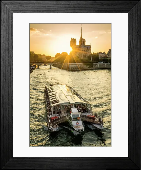 Framed Print : Notre Dame Cathedral at sunset and Seine River, Paris, France Framed Print : Notre Dame Cathedral at sunset and Seine River, Paris, France