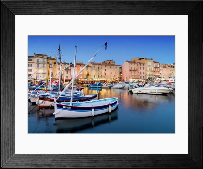 Framed Print : Old Port, Vieux Port, Boats Saint-Tropez, French Riviera, Provence-Alpes-Cote d'Azur, France