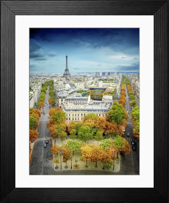 Framed Print : Cityscape from Arc de Triomphe with Eiffel Tower in the back, Champs Elysee, Paris, Ile de France, France Framed Print : Cityscape from Arc de Triomphe with Eiffel Tower in the back, Champs Elysee, Paris, Ile de France, France