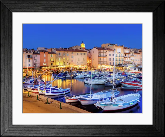 Framed Print : Old Port, Vieux Port, Boats Saint-Tropez, French Riviera, Provence-Alpes-Cote d'Azur, France