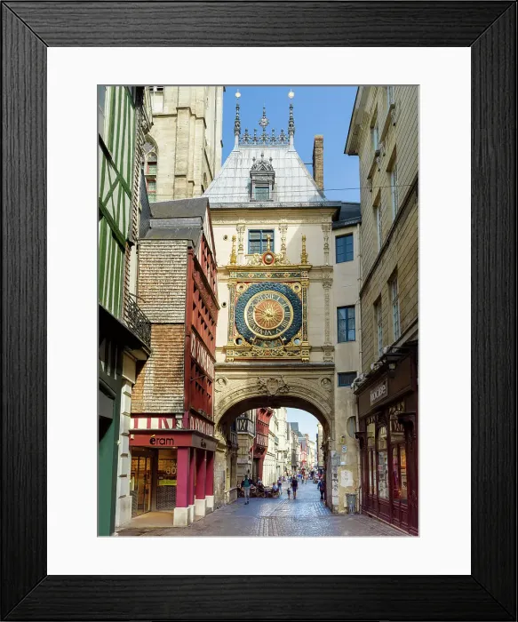 Framed Print : Gros Horloge, historic center Rouen, Seine-Maritime, Normandy, France Framed Print : Gros Horloge, historic center Rouen, Seine-Maritime, Normandy, France