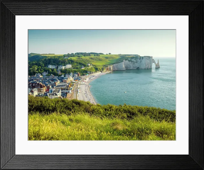 Framed Print : Beach and Cliff ETRETAT Seine Maritime, Normany, France