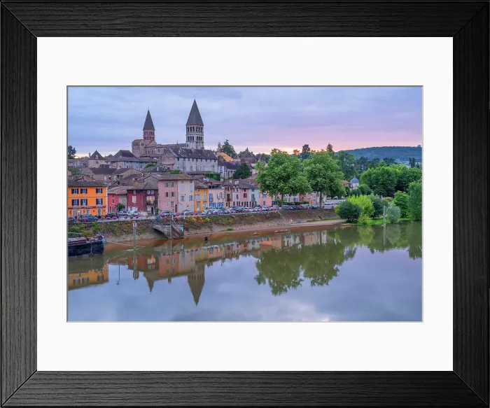 Framed Print : Tournus Abbey with Soane river at dusk, Saone-et-Loire, Bourgogne-Franche-Comte, Burgundy, France Framed Print : Tournus Abbey with Soane river at dusk, Saone-et-Loire, Bourgogne-Franche-Comte, Burgundy, France