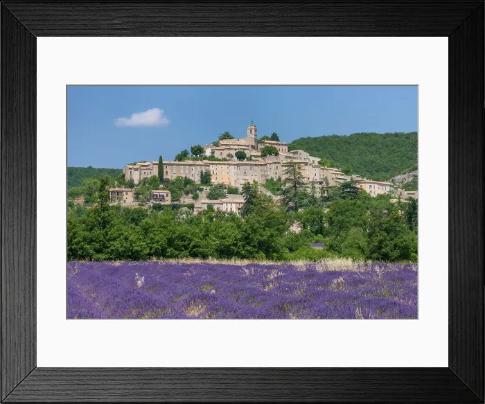 Framed Print : France, Provence, region Alpes-de-Haute-Provence, Banon town, Lavender field Framed Print : France, Provence, region Alpes-de-Haute-Provence, Banon town, Lavender field