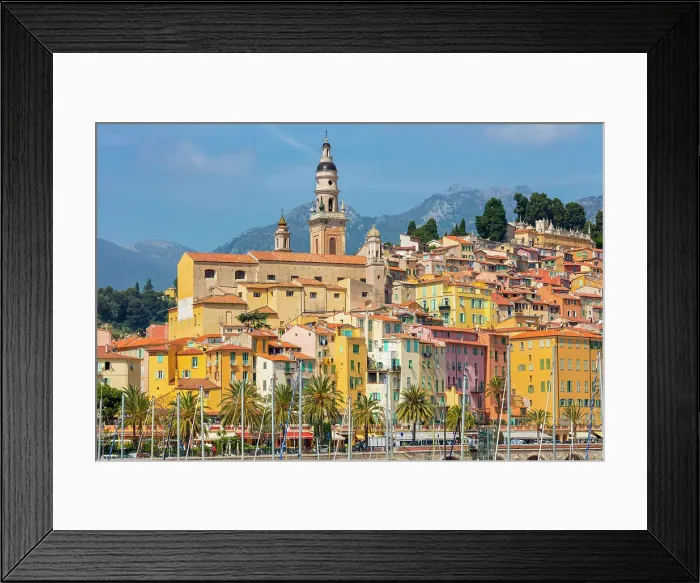 Framed Print : France, Provence, Cote d'Azur, region Alpes-Maritimes, Menton town Framed Print : France, Provence, Cote d'Azur, region Alpes-Maritimes, Menton town
