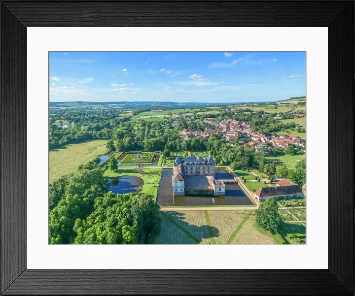 Framed Print : Aerial view at Chateau de Cormatin, Cormatin, Saone-et-Loire, Bourgogne-Franche-Comte, Burgundy, France Framed Print : Aerial view at Chateau de Cormatin, Cormatin, Saone-et-Loire, Bourgogne-Franche-Comte, Burgundy, France