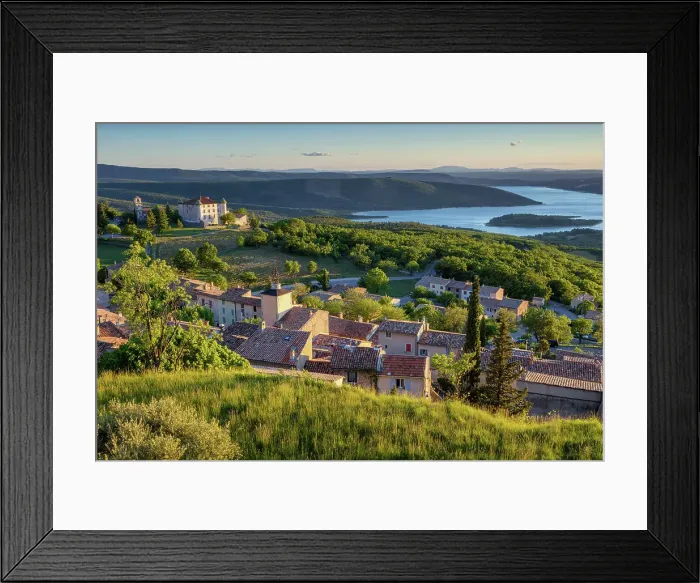 Framed Print : France, Provence, region, Var, Aiguines castle, Aiguines village, lake Sainte Croix Framed Print : France, Provence, region, Var, Aiguines castle, Aiguines village, lake Sainte Croix
