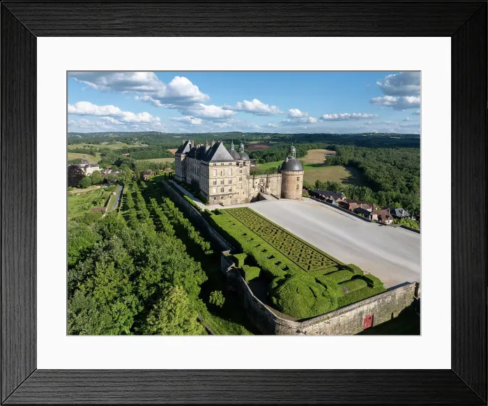 Framed Print : Aerial view of Hautefort castle, Dordogne, Nouvelle Aquitaine, France Framed Print : Aerial view of Hautefort castle, Dordogne, Nouvelle Aquitaine, France