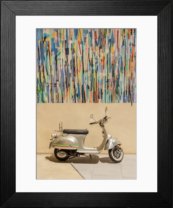 Framed Print : Vespa, Marseille, Provence Alpes Cote d'Azur, Bouches du Rhone, France