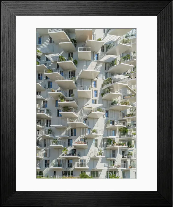 Framed Print : L Arbre Blanc or White Tree apartment block, Montpellier, Herault, France