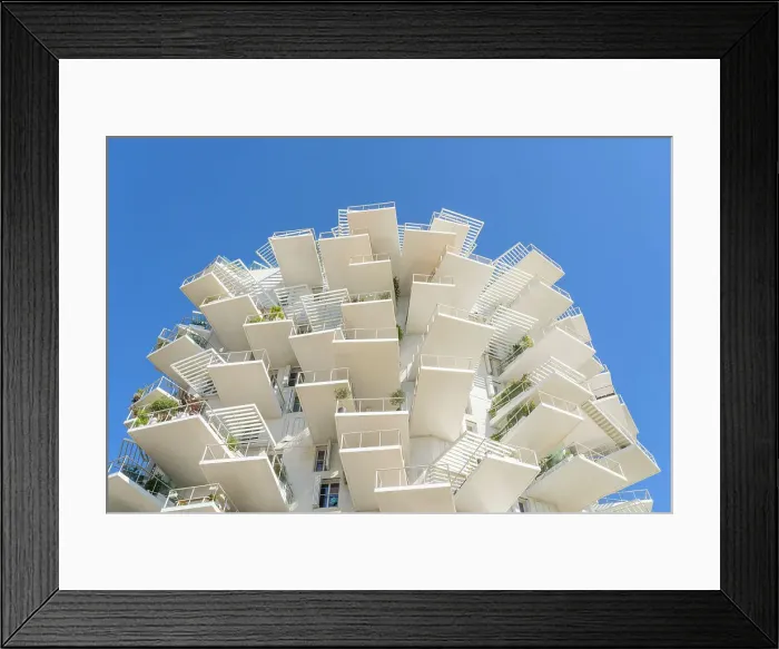 Framed Print : L Arbre Blanc or White Tree apartment block, Montpellier, Herault, France