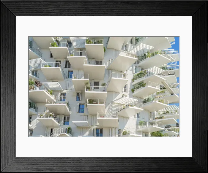 Framed Print : L Arbre Blanc or White Tree apartment block, Montpellier, Herault, France