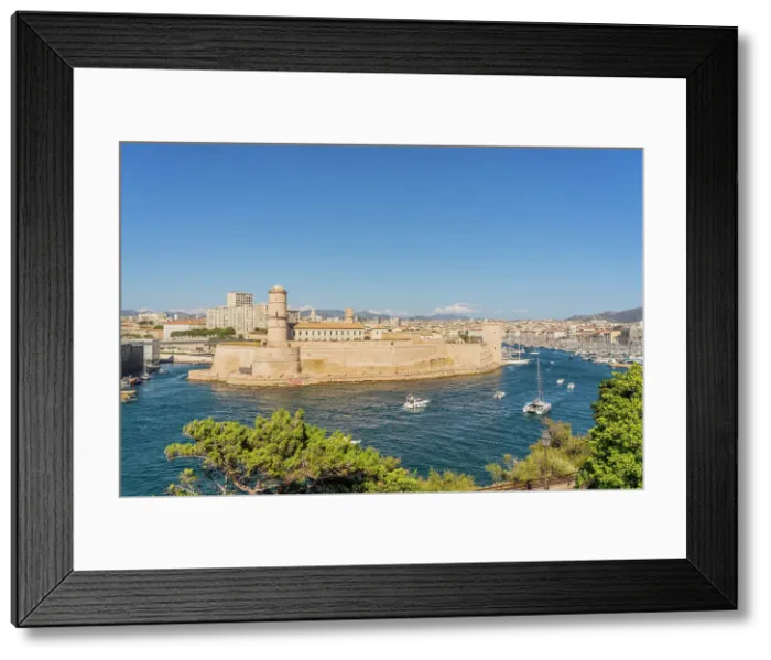 Framed Print : Fort Saint Jean and The Old Port or Vieux Port of Marseille, Marseille, Provence Alpes Cote d'Azur, Bouches du Rhone, France Framed Print : Fort Saint Jean and The Old Port or Vieux Port of Marseille, Marseille, Provence Alpes Cote d'Azur, Bouches du Rhone, France