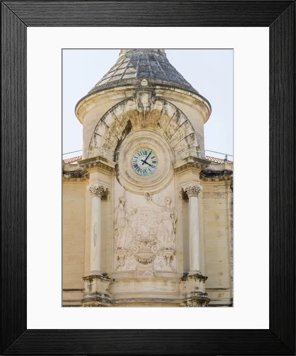 Framed Print : Clock onAlphonse Daudet High School, Nimes, Gard, France Framed Print : Clock onAlphonse Daudet High School, Nimes, Gard, France