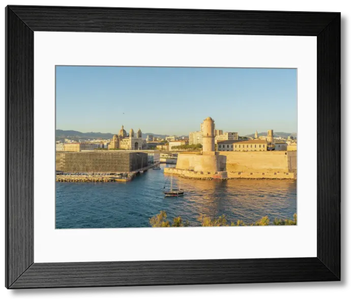 Framed Print : Fort Saint Jean and Marseille Cathedral, Marseille, Provence Alpes Cote d'Azur, Bouches du Rhone, France Framed Print : Fort Saint Jean and Marseille Cathedral, Marseille, Provence Alpes Cote d'Azur, Bouches du Rhone, France
