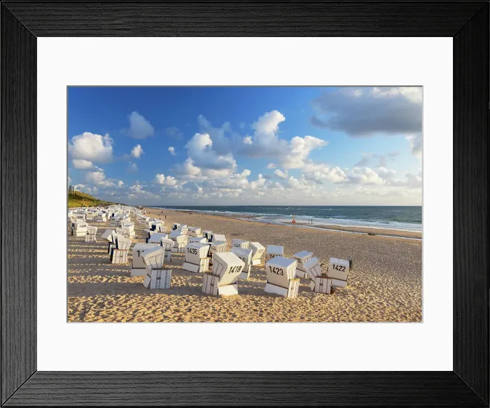 Framed Print : Deckchairs on Westerland beach, Sylt, Schleswig Holstein, Germany Framed Print : Deckchairs on Westerland beach, Sylt, Schleswig Holstein, Germany