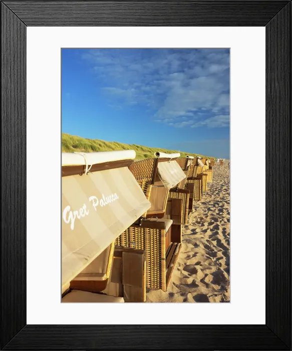 Framed Print : Deckchairs on Rantum beach, Sylt, Schleswig Holstein, Germany Framed Print : Deckchairs on Rantum beach, Sylt, Schleswig Holstein, Germany