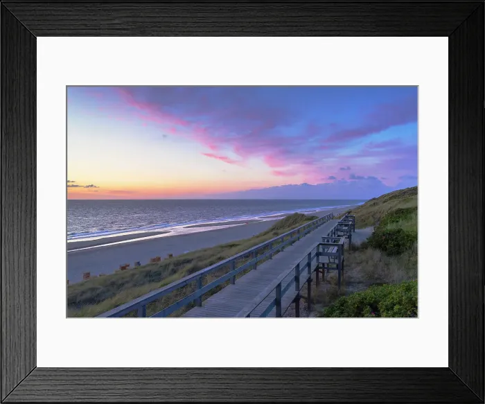 Framed Print : Wenningstedt beach at sunset, Sylt, Schleswig Holstein, Germany Framed Print : Wenningstedt beach at sunset, Sylt, Schleswig Holstein, Germany