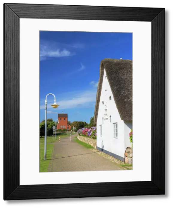 Framed Print : Frisian Church (Friesenkapelle) and traditional thatched house, Wenningstedt, Sylt, Schleswig Holstein, Germany Framed Print : Frisian Church (Friesenkapelle) and traditional thatched house, Wenningstedt, Sylt, Schleswig Holstein, Germany