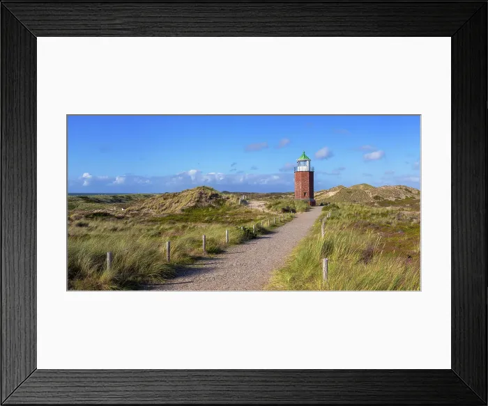 Framed Print : Red Cliffs (Rotes Kliff) lighthouse, Kampen, Sylt, Schleswig Holstein, Germany Framed Print : Red Cliffs (Rotes Kliff) lighthouse, Kampen, Sylt, Schleswig Holstein, Germany