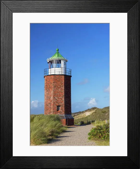 Framed Print : Red Cliffs (Rotes Kliff) lighthouse, Kampen, Sylt, Schleswig Holstein, Germany Framed Print : Red Cliffs (Rotes Kliff) lighthouse, Kampen, Sylt, Schleswig Holstein, Germany