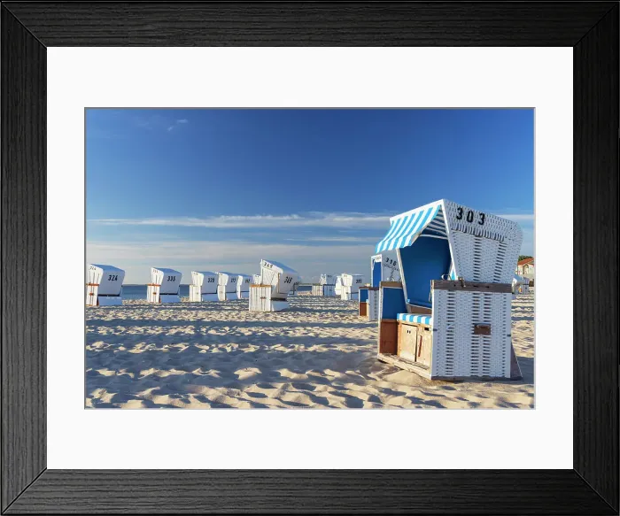 Framed Print : Deckchairs on Hornum beach, Sylt, Schleswig Holstein, Germany Framed Print : Deckchairs on Hornum beach, Sylt, Schleswig Holstein, Germany