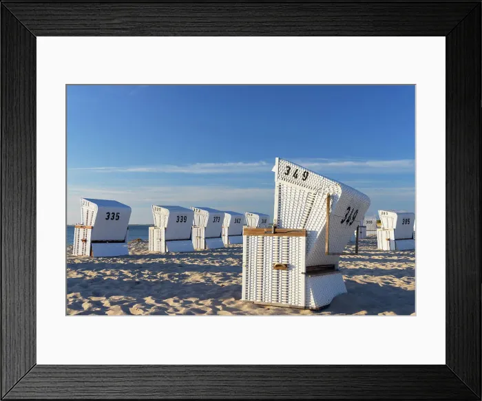 Framed Print : Deckchairs on Hornum beach, Sylt, Schleswig Holstein, Germany Framed Print : Deckchairs on Hornum beach, Sylt, Schleswig Holstein, Germany