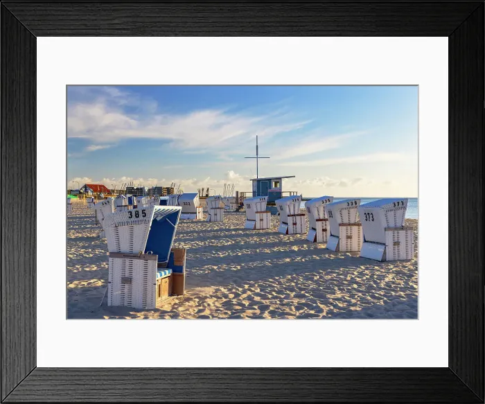 Framed Print : Deckchairs on Hornum beach, Sylt, Schleswig Holstein, Germany Framed Print : Deckchairs on Hornum beach, Sylt, Schleswig Holstein, Germany