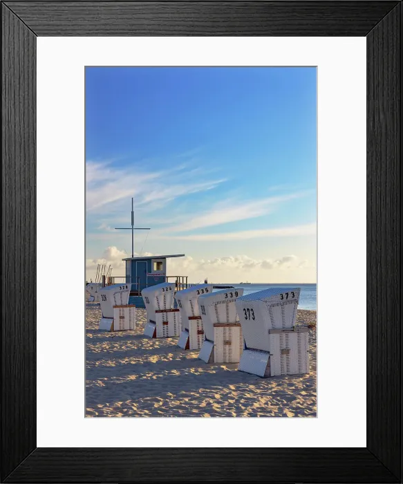Framed Print : Deckchairs on Hornum beach, Sylt, Schleswig Holstein, Germany