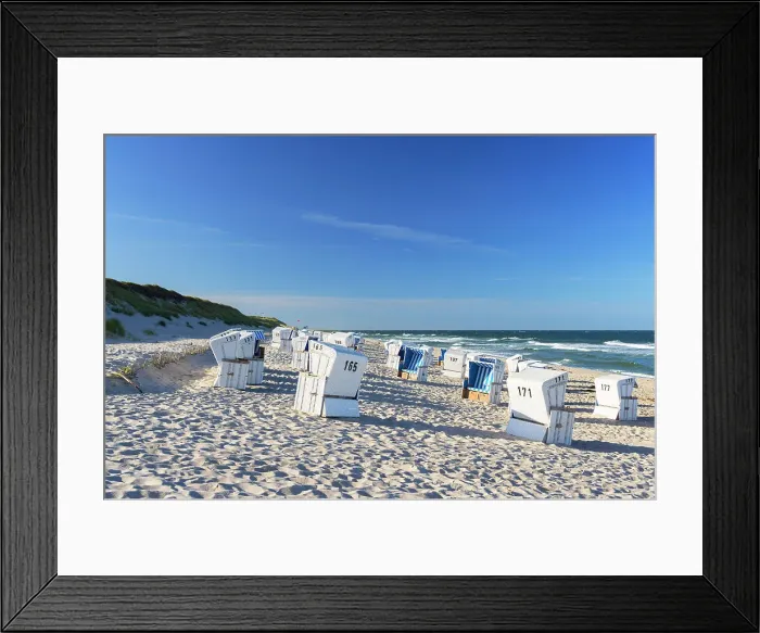 Framed Print : Deckchairs on Hornum Weststrand, Sylt, Schleswig Holstein, Germany Framed Print : Deckchairs on Hornum Weststrand, Sylt, Schleswig Holstein, Germany