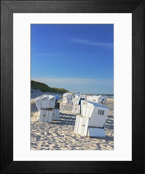 Framed Print : Deckchairs on Hornum Weststrand, Sylt, Schleswig Holstein, Germany Framed Print : Deckchairs on Hornum Weststrand, Sylt, Schleswig Holstein, Germany