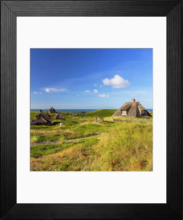 Framed Print : Traditional thatched houses, Hornum, Sylt, Schleswig Holstein, Germany